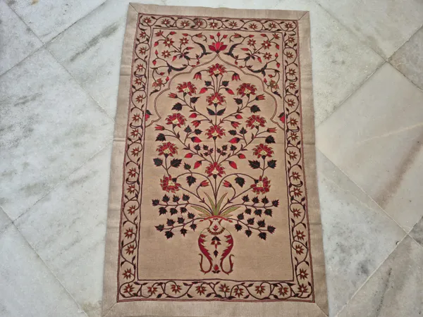 Silk_Mughal_Floral_Tree_Of_Life_Embroidery_Wall_Hanging