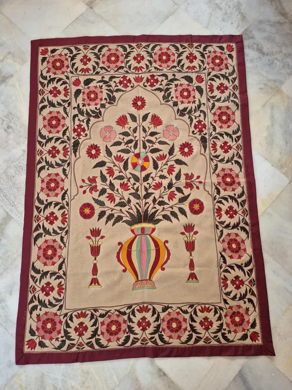 Silk_Mughal_Floral_Handmade_Embroidery_Wall_Hanging