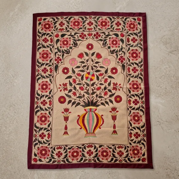 Silk_Mughal_Floral_Handmade_Embroidery_Wall_Hanging