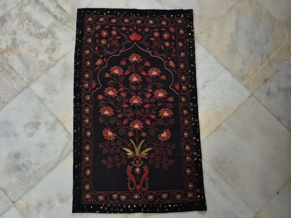 Cotton_Mughal_Red_Floral_Tree_Of_Life_Embroidery_Wall_Hanging