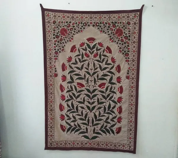 Silk_Cotton_Mughal_Floral_Tree_Of_Life_Embroidery_Wall_Hanging