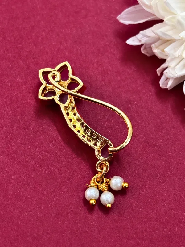 18K_Gold-Plated_Floral_Enamel_Ruby_Pink_Stone_Nath_Nose_Pin_With_Pearl_Marathi_Nosepin