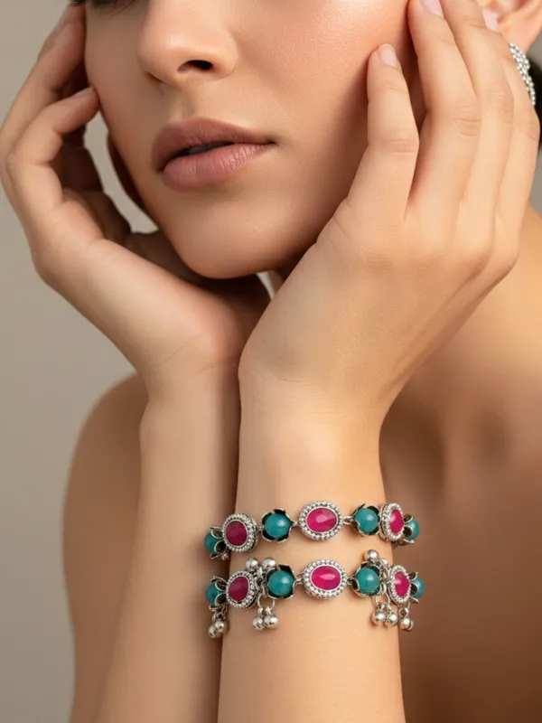 2Pcs_Silver_Toned_Adjustable_Traditional_Bangles