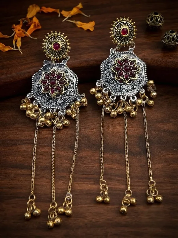 Oxidised_Dual_Tone_Long_Earrings