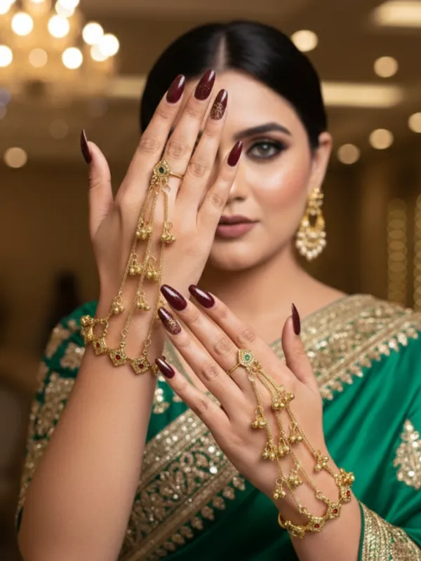 Gold-Plated_Kundan_Ring_Bracelet_With_Hathphool