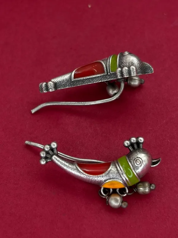 Oxidised_Silver-Plated_Bird_Motif_Drop_Ear_Cuffs_Earrings