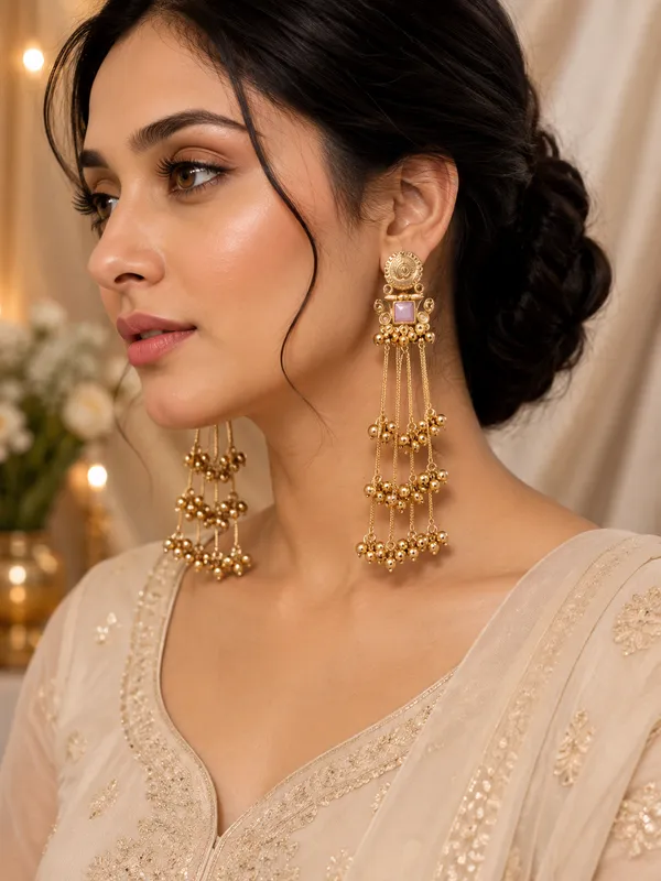 Kashmiri_Gold-Plated_Drop_Earrings