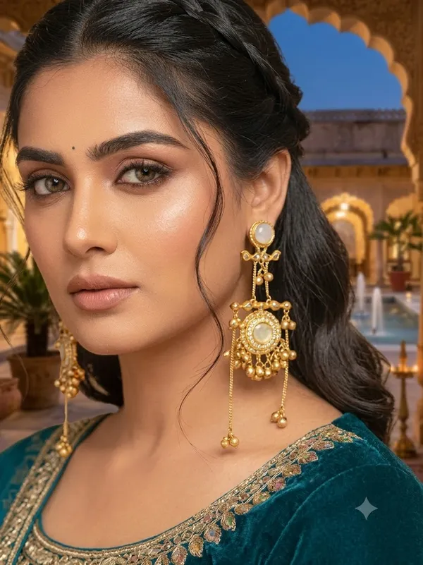 Kashmiri_Gold_Plated_Drop_Earrings