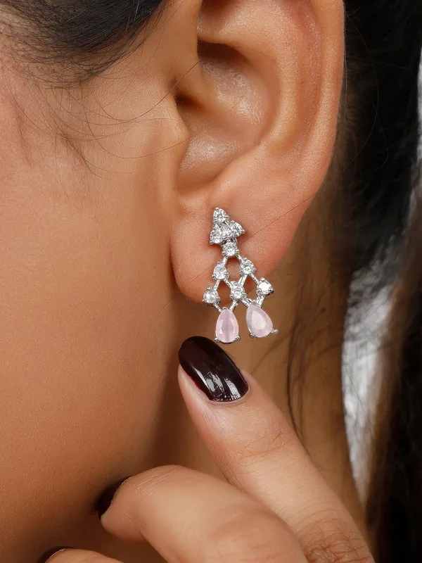 American_Diamond_Pink_Studded_Jewellery_Set