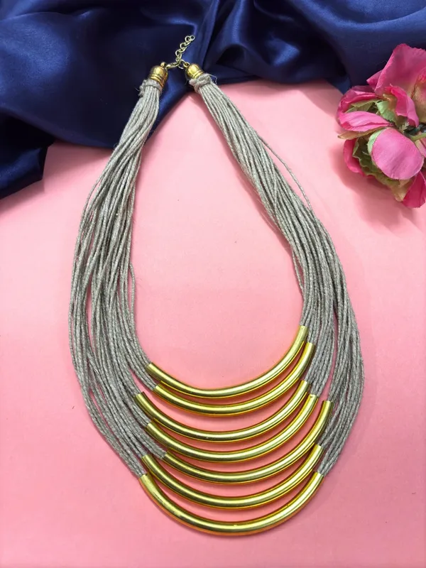Brass_And_Jute_Oxidised_Gold_Studded_Crochet_Necklace