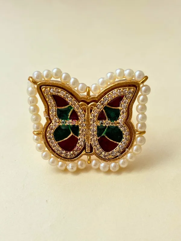 Gold-Plated_Ad_Stones_Studded_&_Butterfly_Shaped_Adjustable_Statement_Finger_Ring