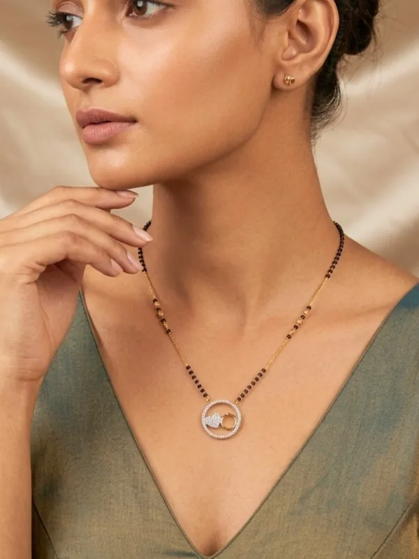 Gold-Plated_American_Diamond_Heart_&_Ring_Pendant_Mangalsutra_Necklace