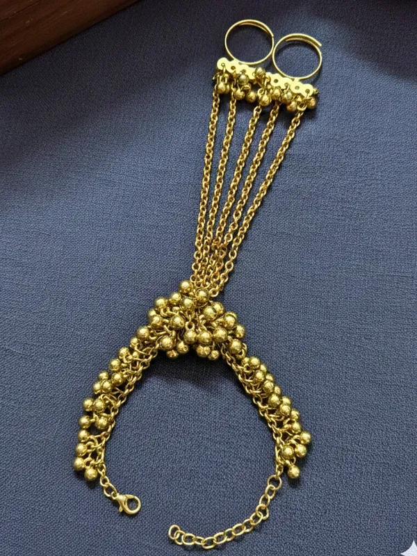 Gold_Plated_Oxidised_Hathphool_Ring_Bracelet