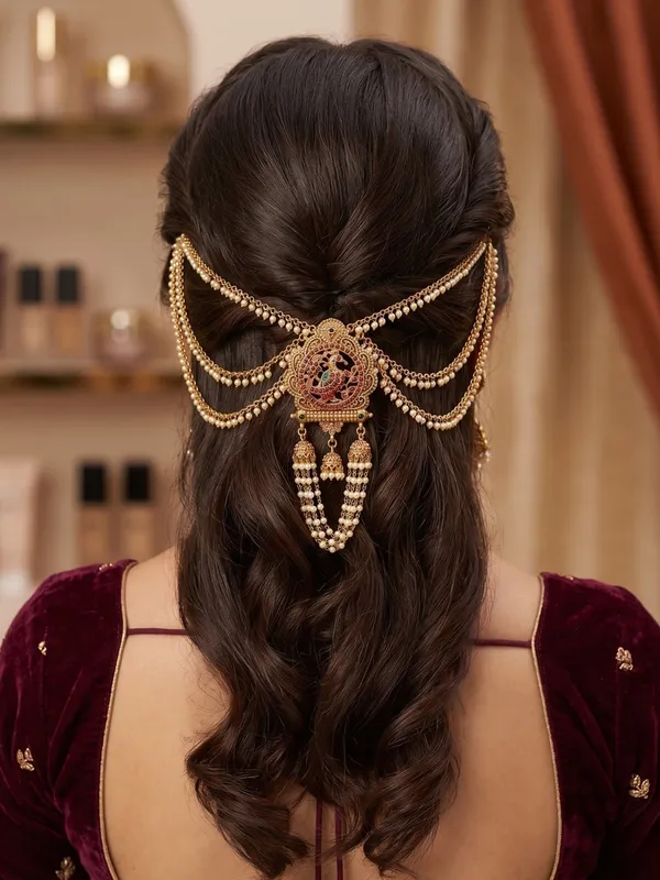 Gold_Plated_Pearl_Kundan_Traditional_Temple_Bridal_Hair_Accessory