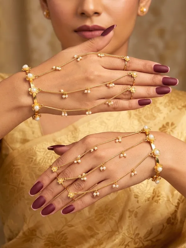 Gold-Plated_Pearls_Studded_Ghungroo_Hath_Phool_Kashmiri_Ring_Bracelet_Set