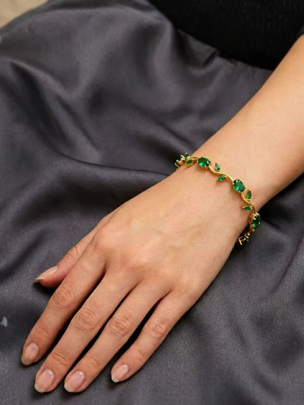 Gold-Plated_Red_&_Green_Stone_Studded_Waterproof_&_Anti-Tarnish_Bracelet_Tulip_Bracelet