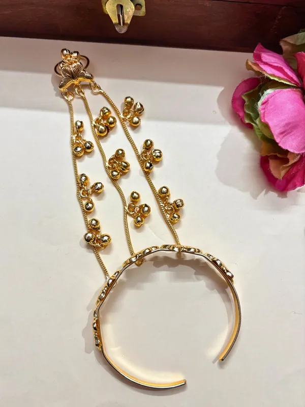 Gold-Plated_Handcrafted_Butterfly_Finger_Ring_Hathphool_Bracelet
