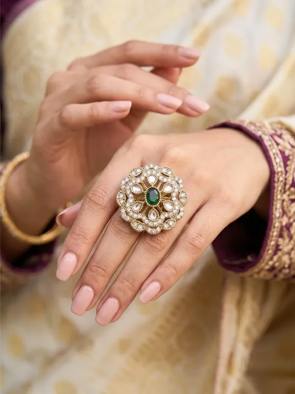 Gold-Plated_Stone_Kundan_Floral_Statement_Ring