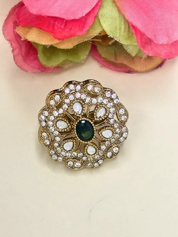 Gold-Plated_Stone_Kundan_Floral_Statement_Ring