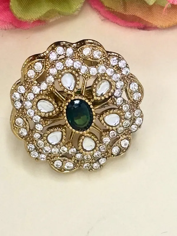 Gold-Plated_Stone_Kundan_Floral_Statement_Ring