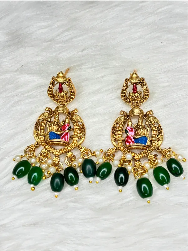 Gold-Plated_Traditional_Srinivasa_Kalyana_Bridal_Long_Haram_With_Earring_Temple_Jewellery_Set