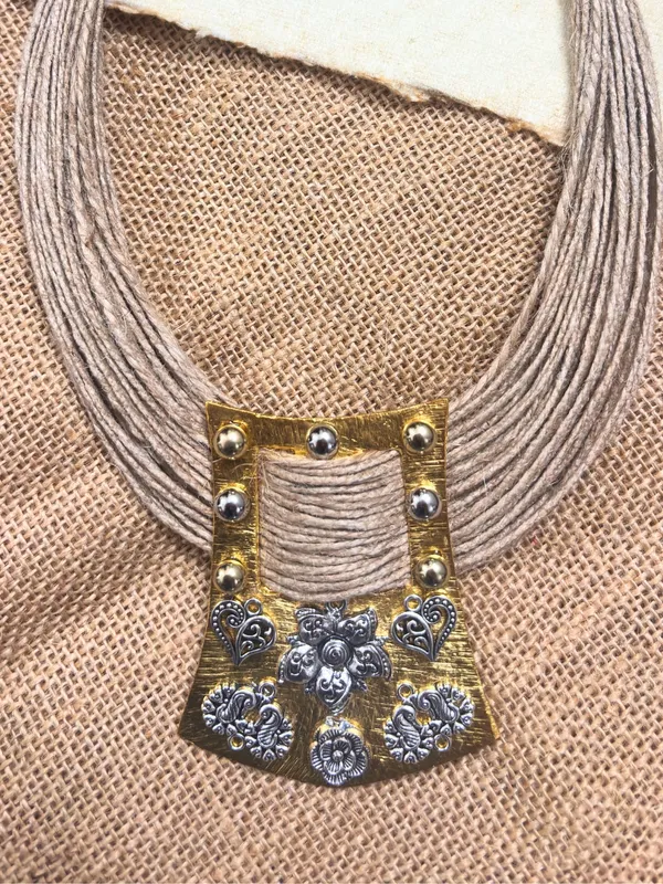 Gold-Toned_Oxidised_Statement_Thread_Necklace