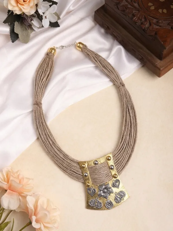 Gold-Toned_Oxidised_Statement_Thread_Necklace