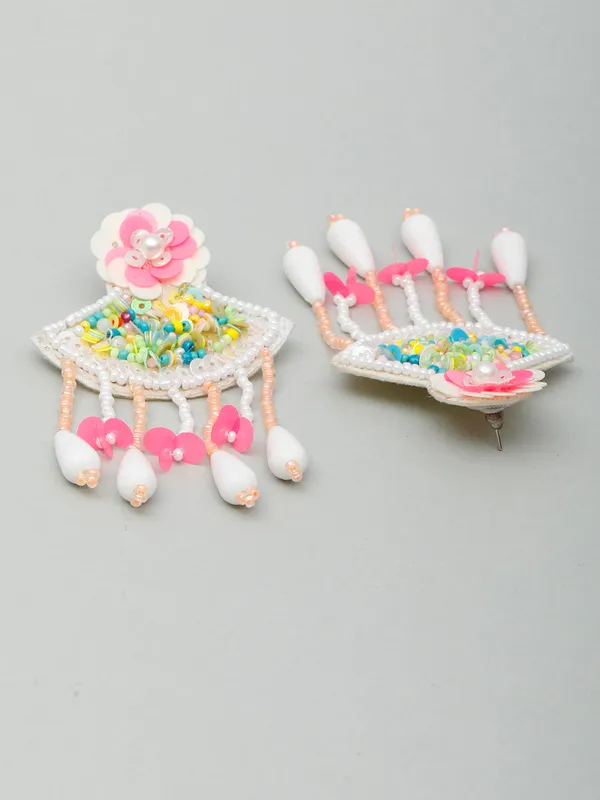 Hot_Pink_Blossom_Handmade_Jewelry_Set_With_Earrings_And_Maang_Tika_-_Haldi_Mehndi_Jewellery