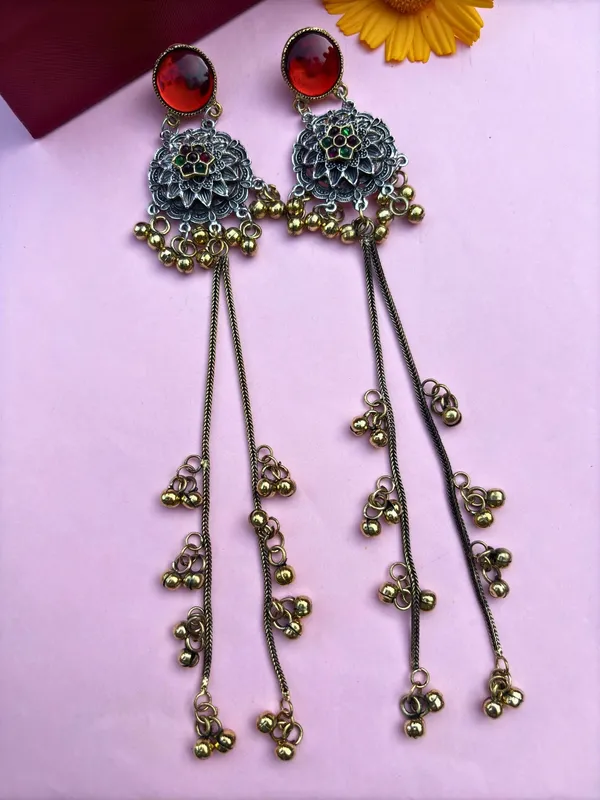 Oxidised_Dual_Tone_Earrings