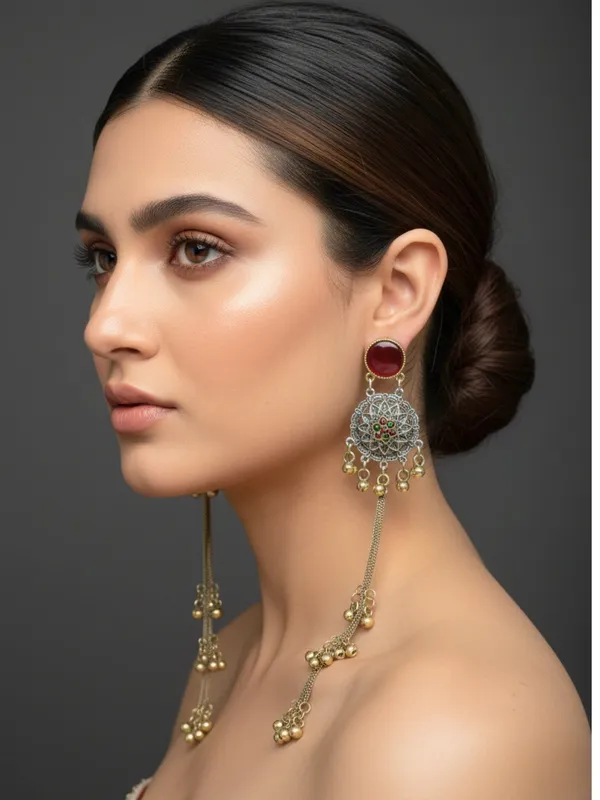 Oxidised_Dual_Tone_Earrings