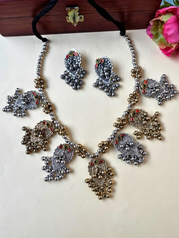 Oxidised_Dual_Tone_Silver_Plated_Oxidised_Jewellery_Set