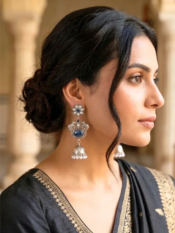 Oxidised_Silver_Plated_Elephant_Shaped_Jhumkas_Earrings