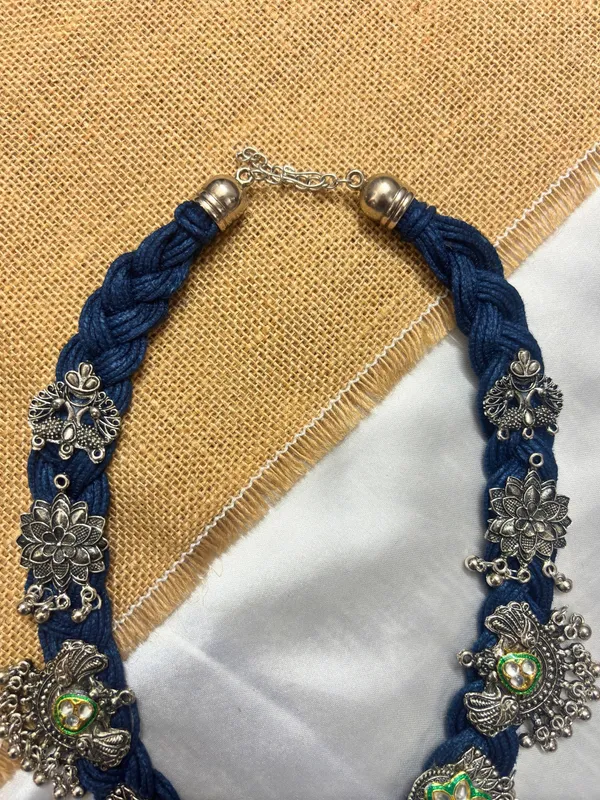 Oxidised_Silver_Plated_Floral_&_Peacock_Charm_Statement_Bohemian_Jute_Necklace