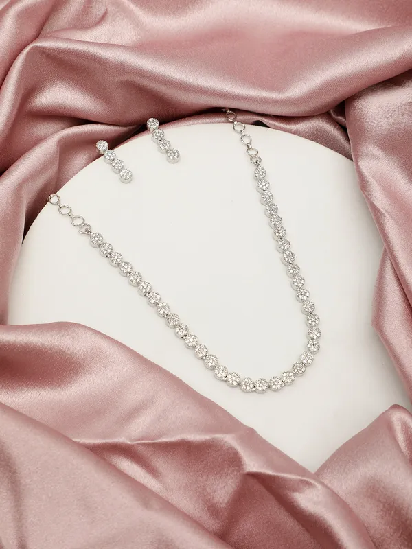 Rhodium_Plated_Ad_&_Cubic_Zirconia_Studded_Jewellery_Set