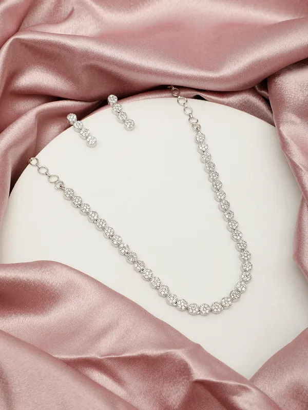 Rhodium_Plated_Ad_&_Cubic_Zirconia_Studded_Jewellery_Set