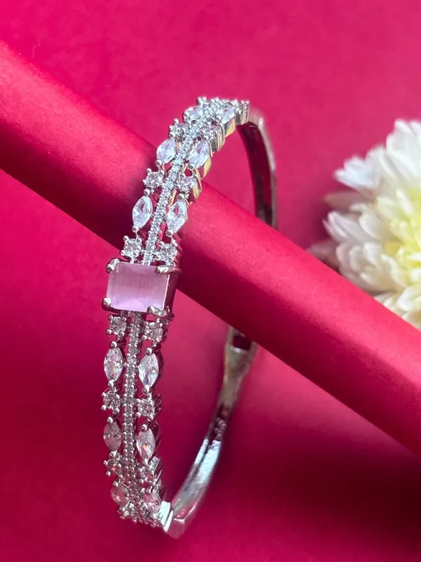 Rhodium_Plated_Pink_Ad_&_Cubic_Zirconia_Studded_Bangle-Style_Openable_Bracelet