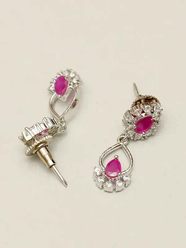 Rhodium-Plated_White_And_Pink_Ad_&_Cubic_Zirconia_Studded_Jewellery_Set