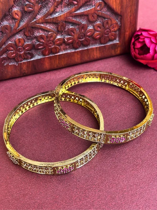 Pink_&_White_22K_Gold-Plated_Ad_Stones_Handcrafted_Bangles