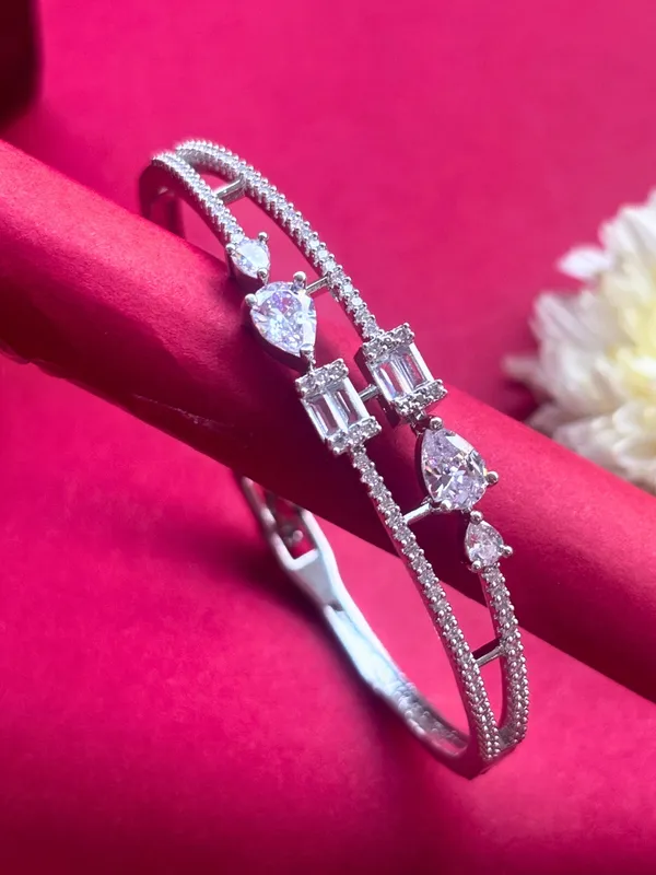 Silver_Plated_Ad_&_Cubic_Zirconia_Studded_Bangle-Style_Wraparound_Bracelet