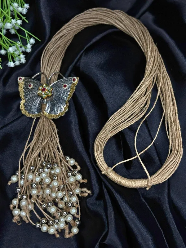Silver_Plated_Butterfly_Pendant_Oxidised_Statement_Thread_Necklace