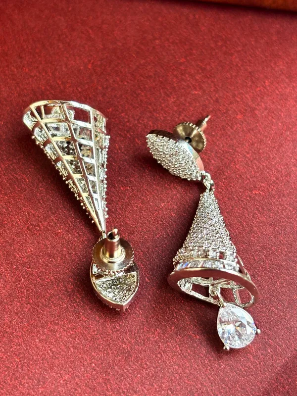 Silver-Plated_Contemporary_Ad_Studded_Drop_Earrings