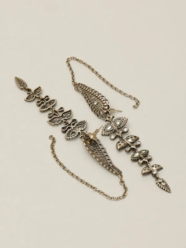 Silver_Plated_Oxidised_Contemporary_Drop_Earrings