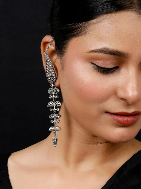 Silver_Plated_Oxidised_Contemporary_Drop_Earrings