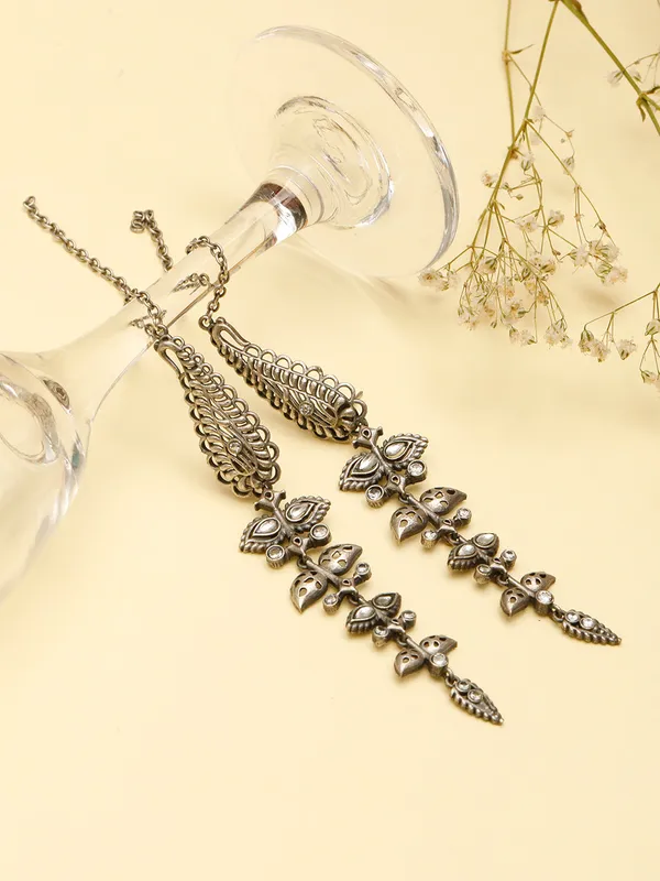 Silver_Plated_Oxidised_Contemporary_Drop_Earrings