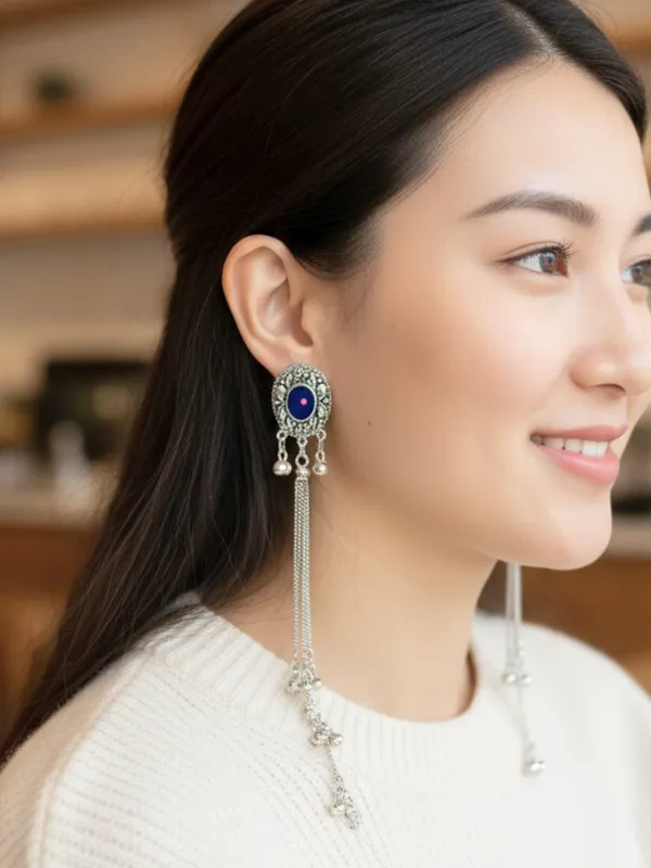 Silver_Toned_Oxidised_Kashmiri_Long_Drop_Earrings