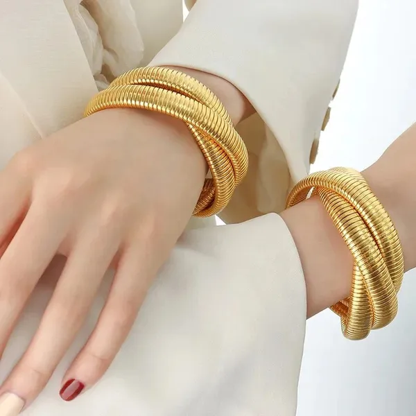 1Pc_Stainless_Steel_Three_Layers_Wound_Snake_Chain