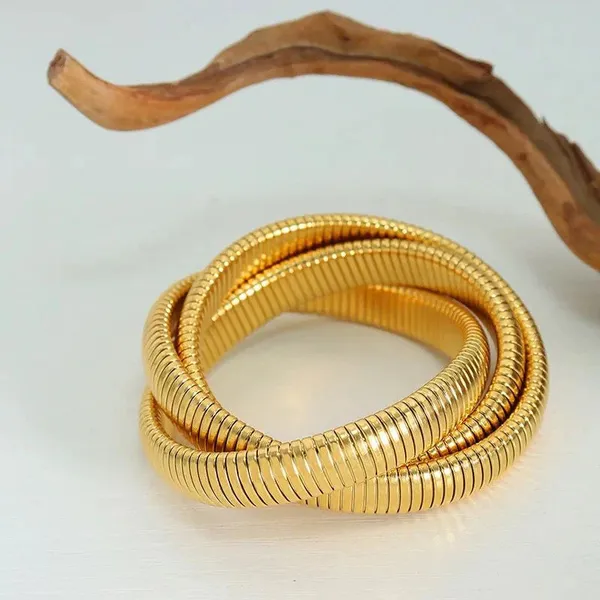 1Pc_Stainless_Steel_Three_Layers_Wound_Snake_Chain