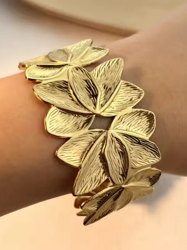 18K_Gold_Plated_Flower_Shaped_Bracelet
