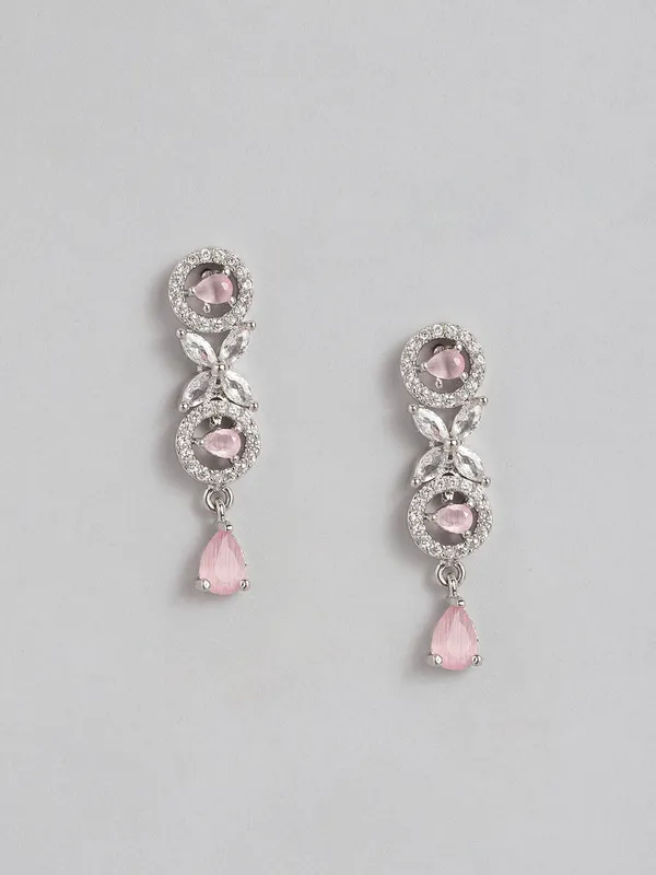 American_Diamond_Pink_Studded_Jewellery_Set