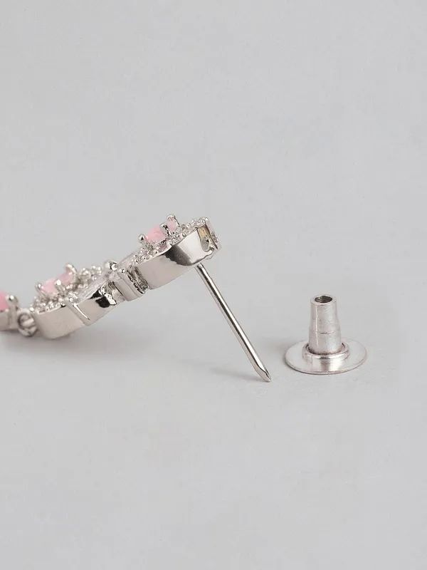 American_Diamond_Pink_Studded_Jewellery_Set
